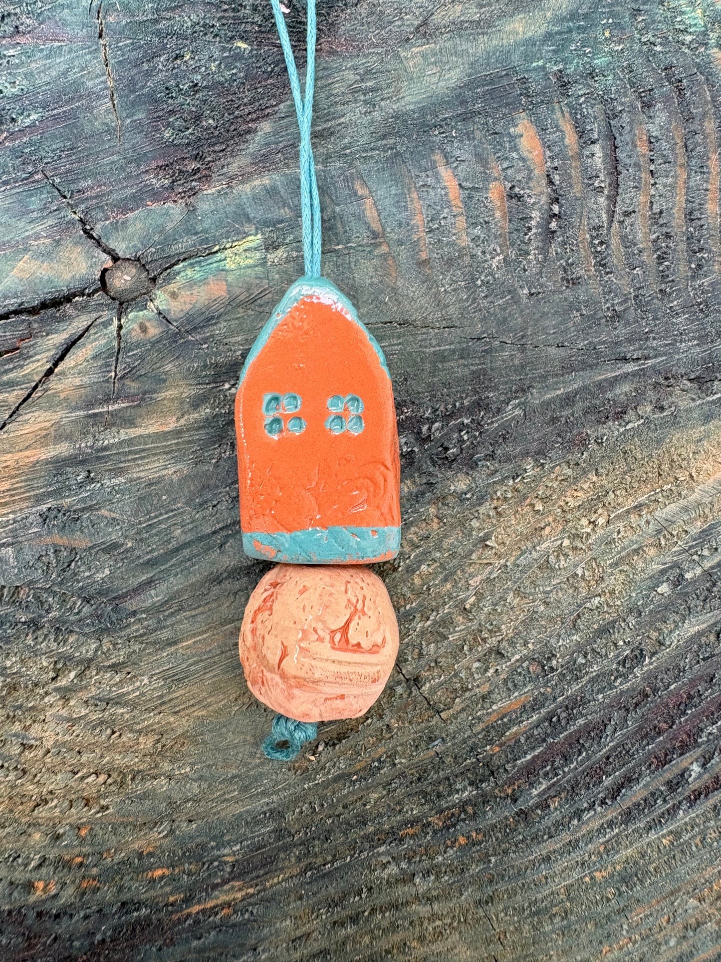 Colier ceramică handmade-bijuterie artizanală unică- cod 1136