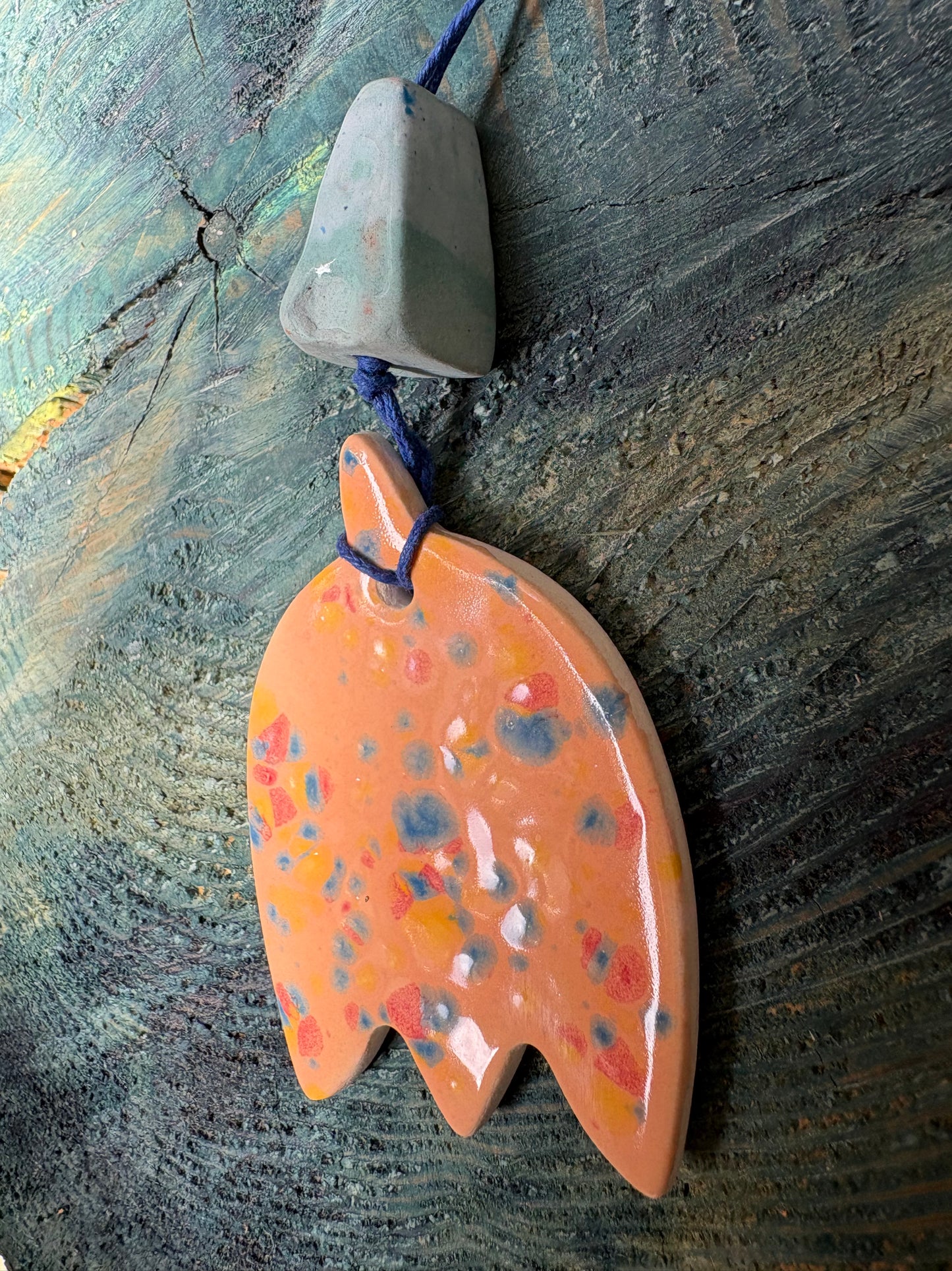 Colier ceramică handmade-bijuterie artizanală unică- cod 1136