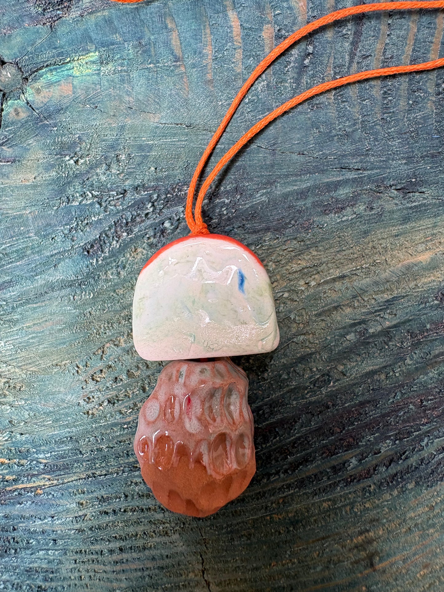 Colier ceramică handmade-bijuterie artizanală unică- cod 1136
