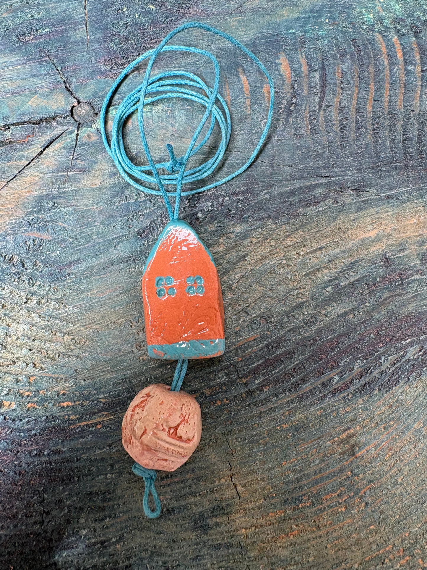 Colier ceramică handmade-bijuterie artizanală unică- cod 1136
