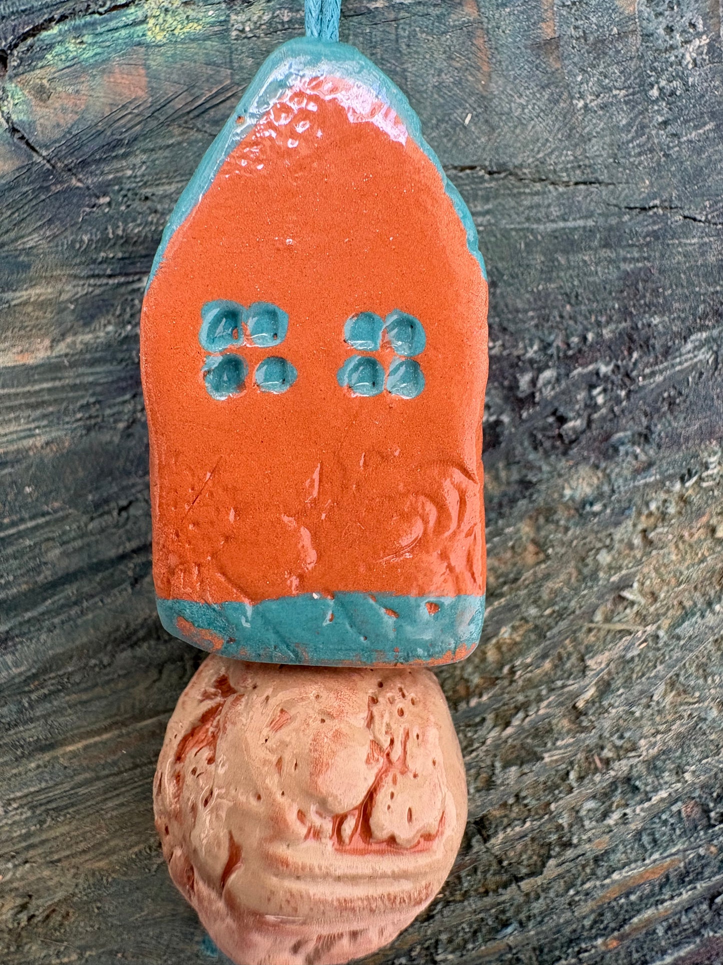 Colier ceramică handmade-bijuterie artizanală unică- cod 1136
