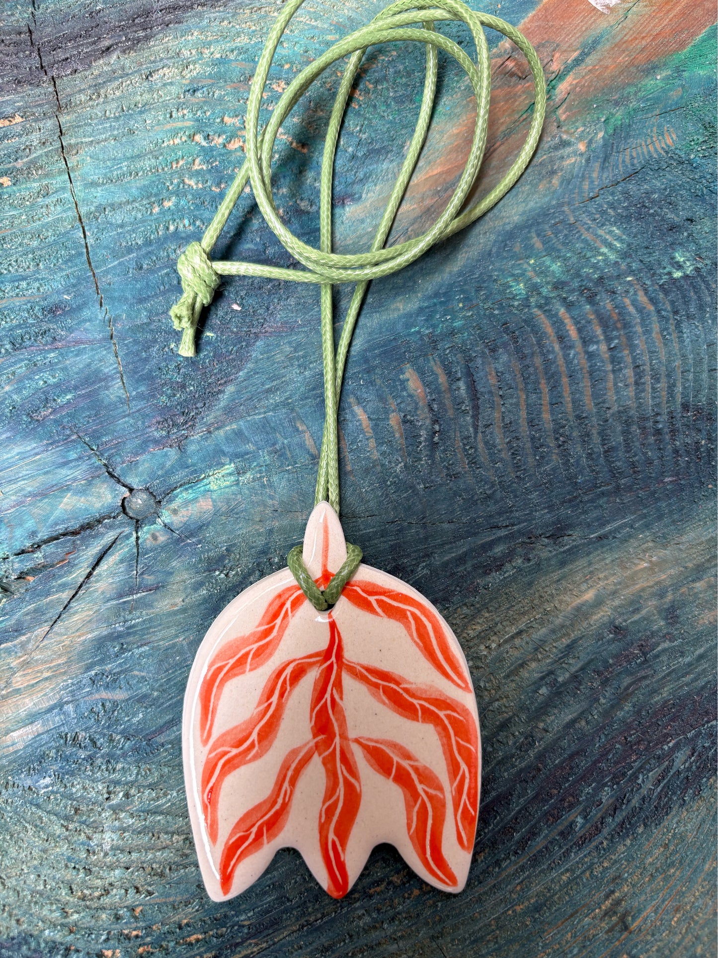 Colier ceramică handmade-bijuterie artizanală unică- cod 1136