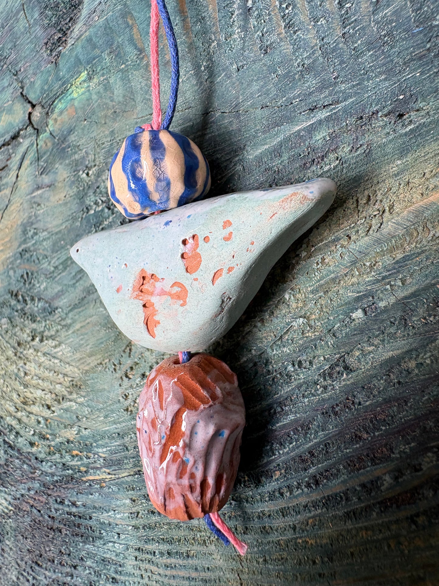 Colier ceramică handmade-bijuterie artizanală unică- cod 1136