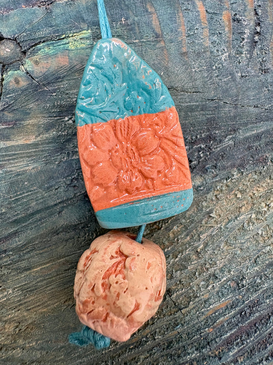 Colier ceramică handmade-bijuterie artizanală unică- cod 1136