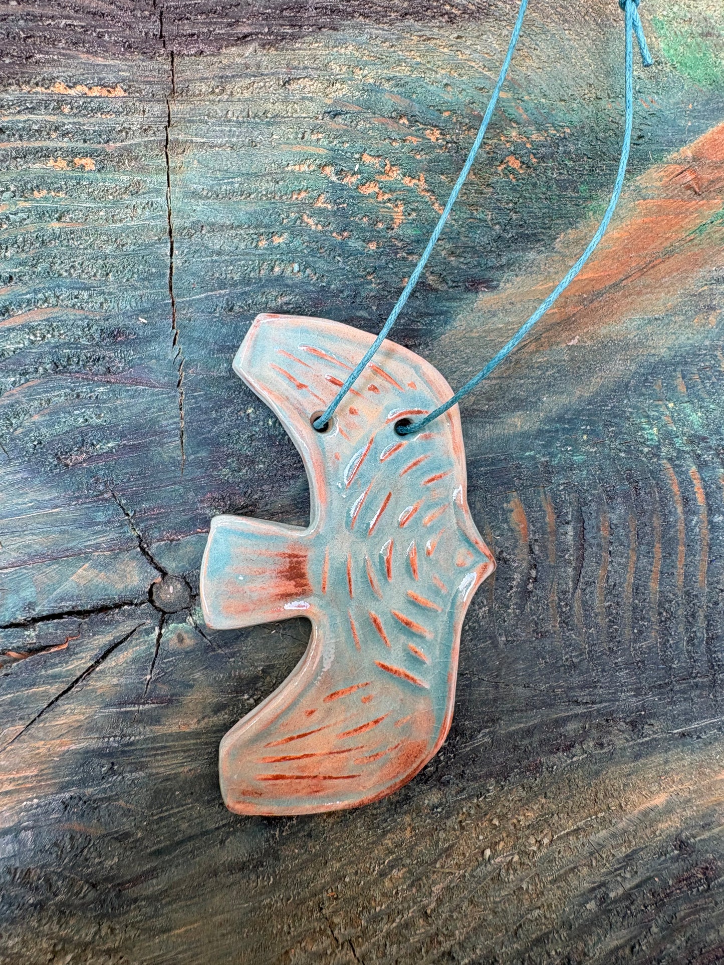 Colier ceramică handmade-bijuterie artizanală unică- cod 1136