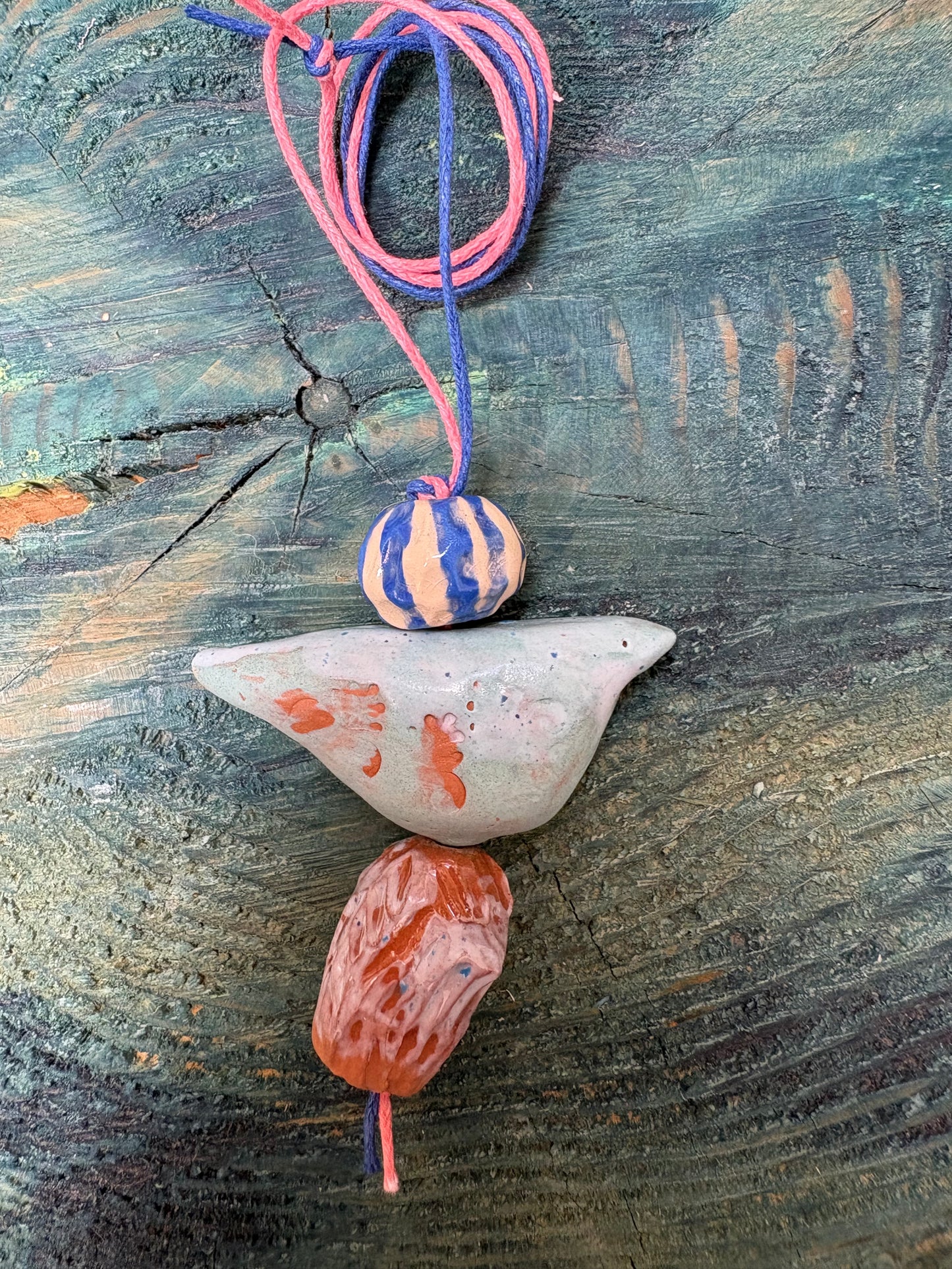 Colier ceramică handmade-bijuterie artizanală unică- cod 1136
