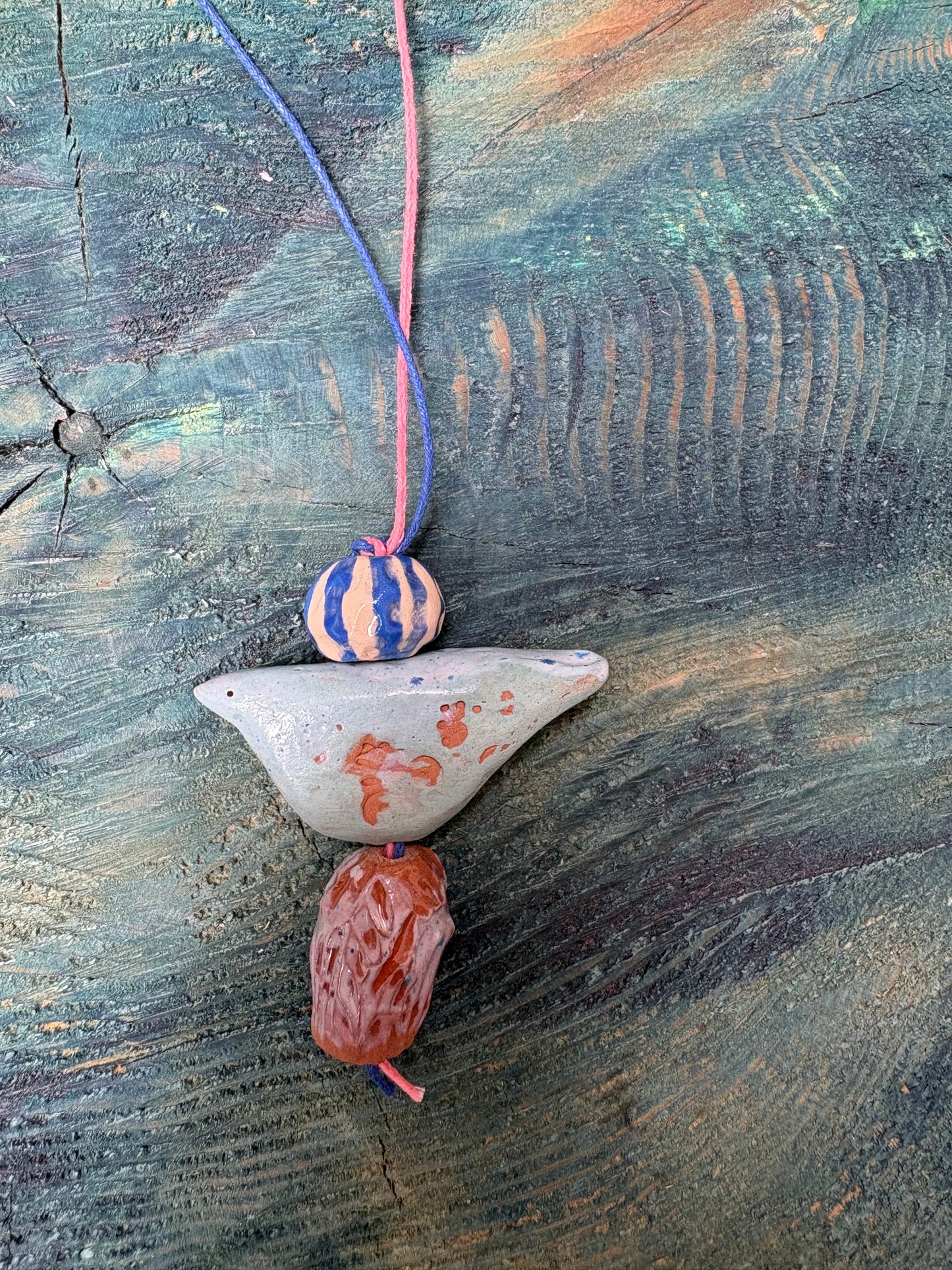 Colier ceramică handmade-bijuterie artizanală unică- cod 1136