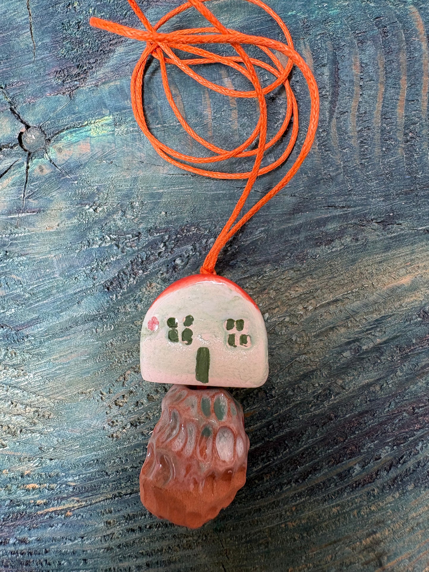 Colier ceramică handmade-bijuterie artizanală unică- cod 1136