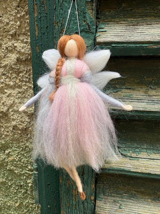 Zână magică din 100% lână împâslită, 16 cm, pastel