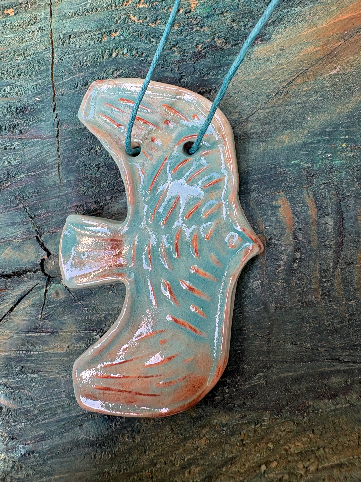 Colier ceramică handmade-bijuterie artizanală unică- cod 1136