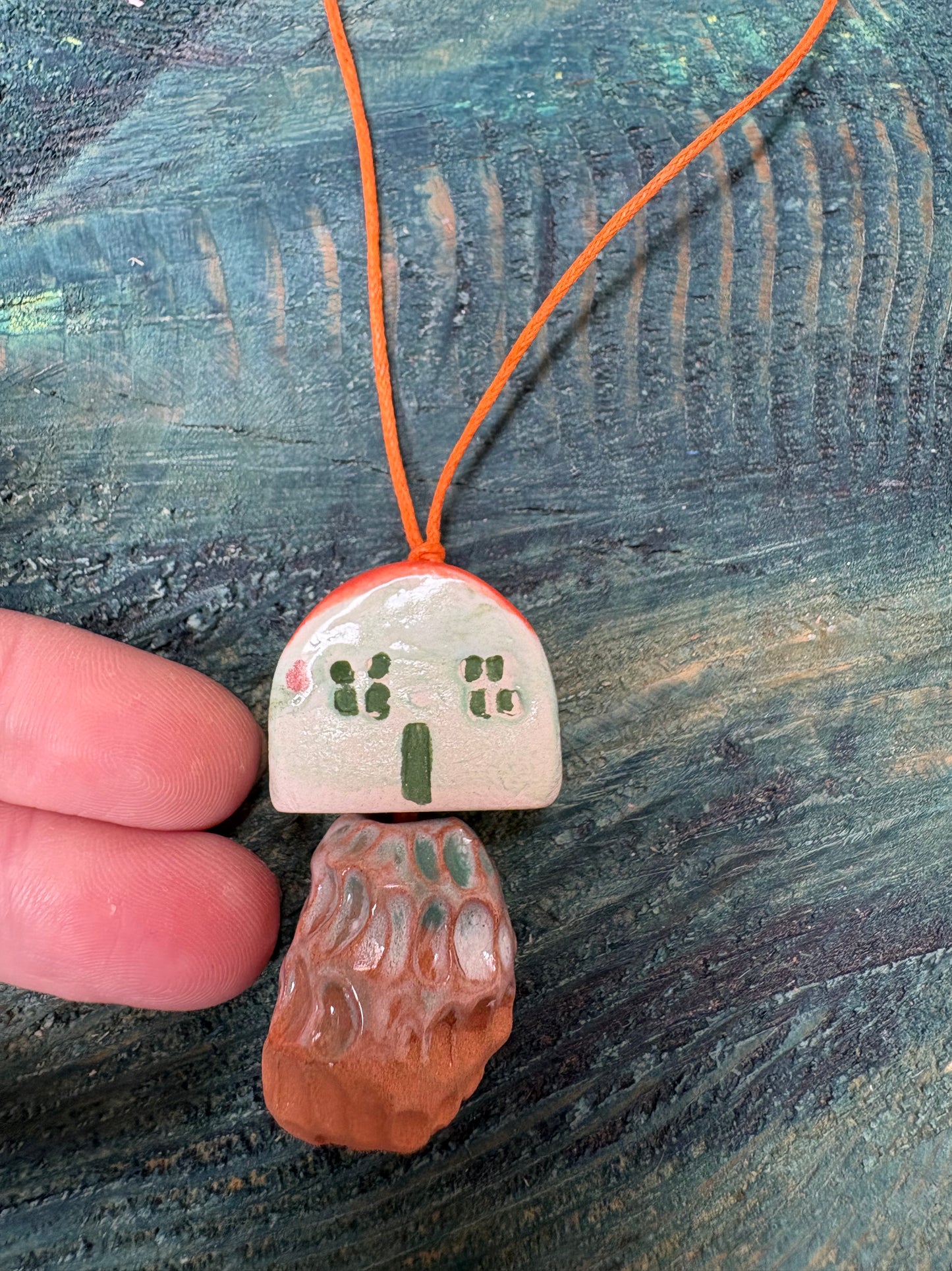 Colier ceramică handmade-bijuterie artizanală unică- cod 1136
