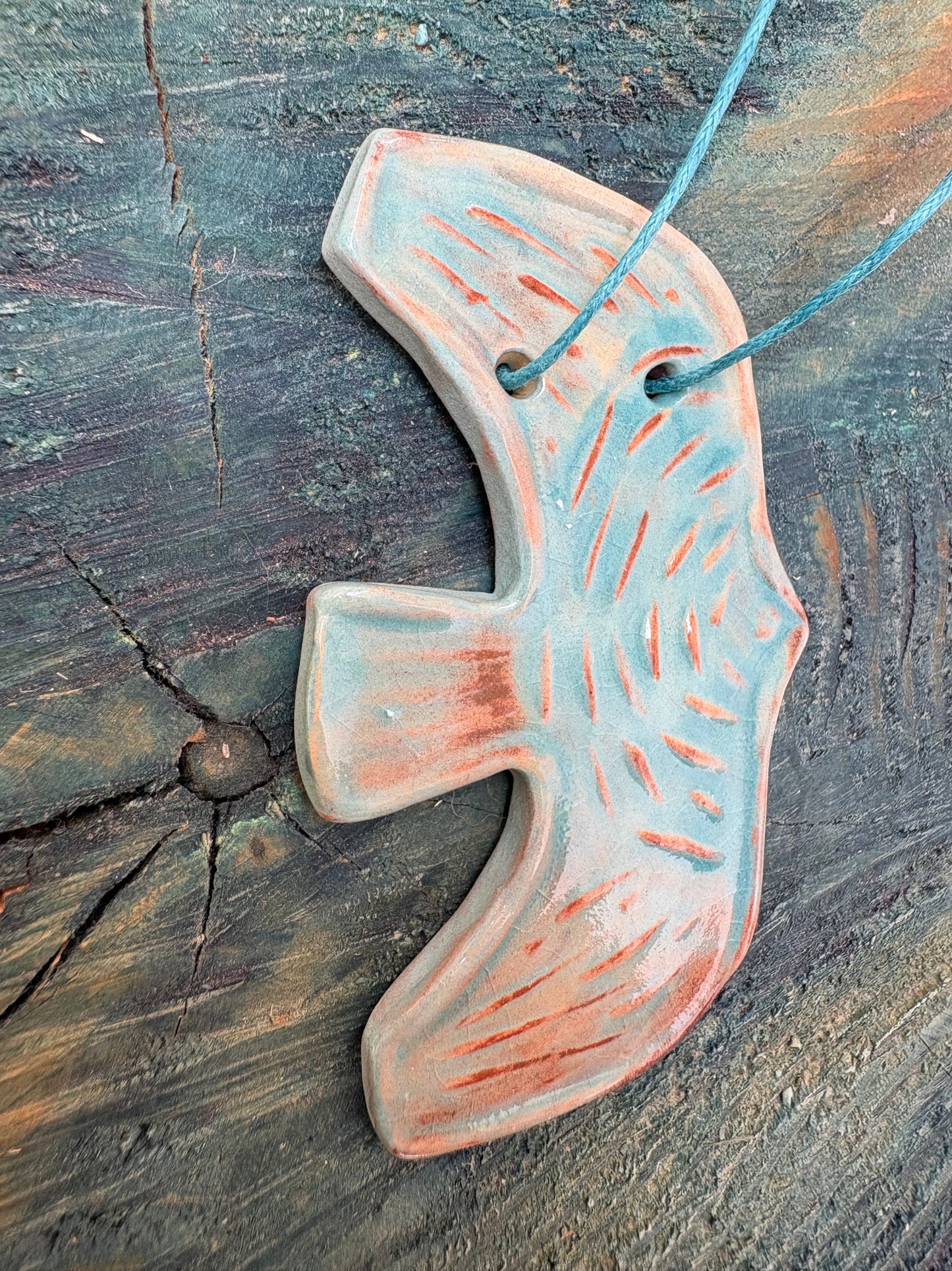 Colier ceramică handmade-bijuterie artizanală unică- cod 1136