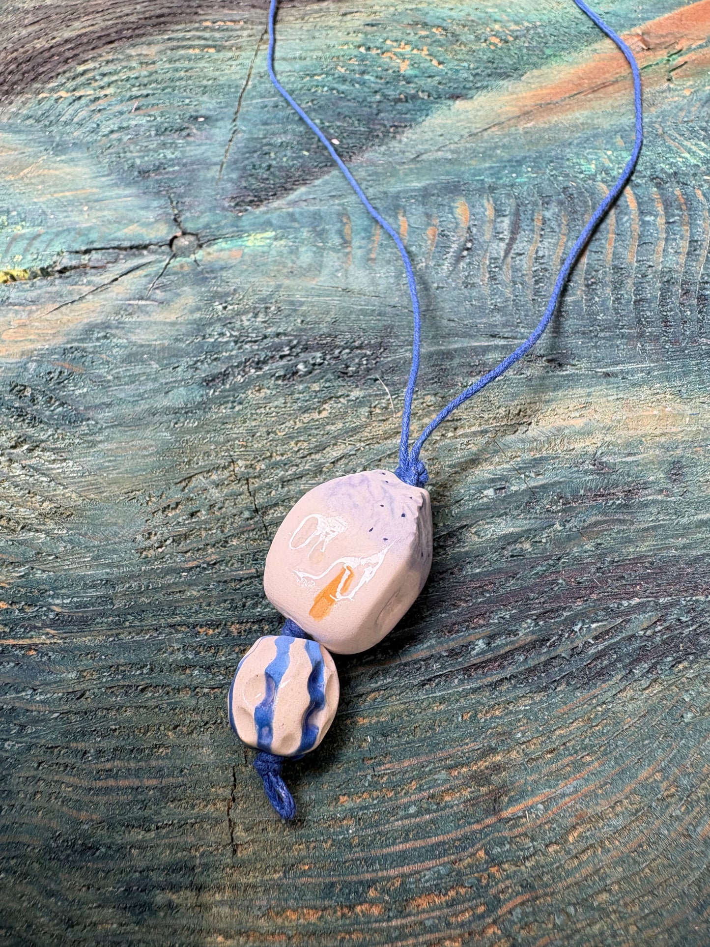 Colier ceramică handmade – bijuterie artizanală unică- cod 1136