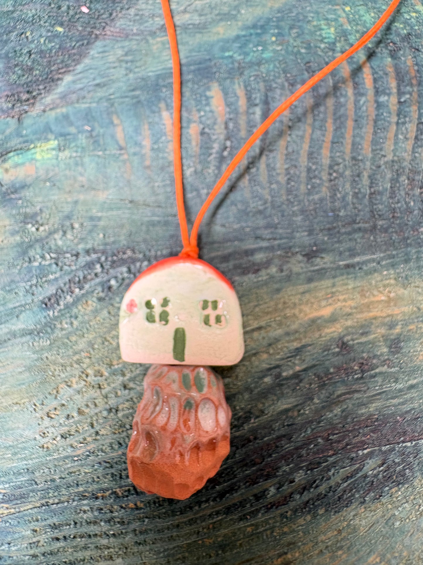 Colier ceramică handmade-bijuterie artizanală unică- cod 1136