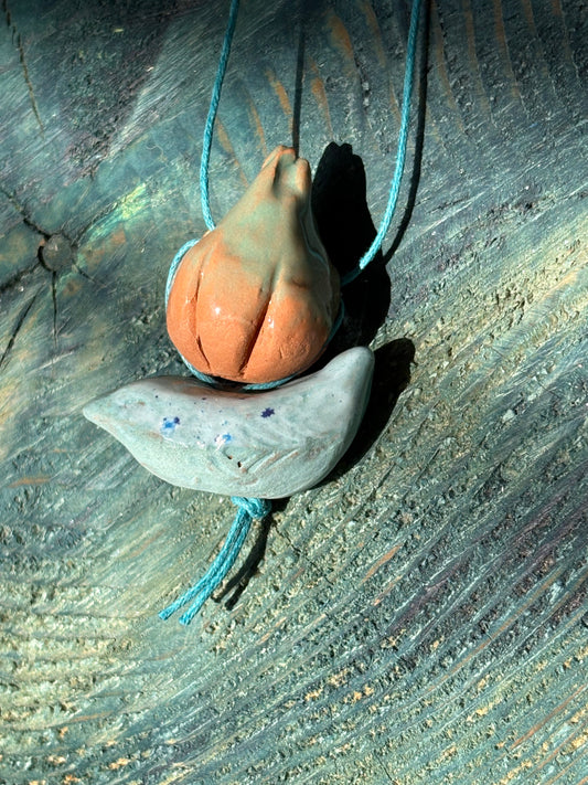 Colier ceramică handmade-bijuterie artizanală unică- cod 1136