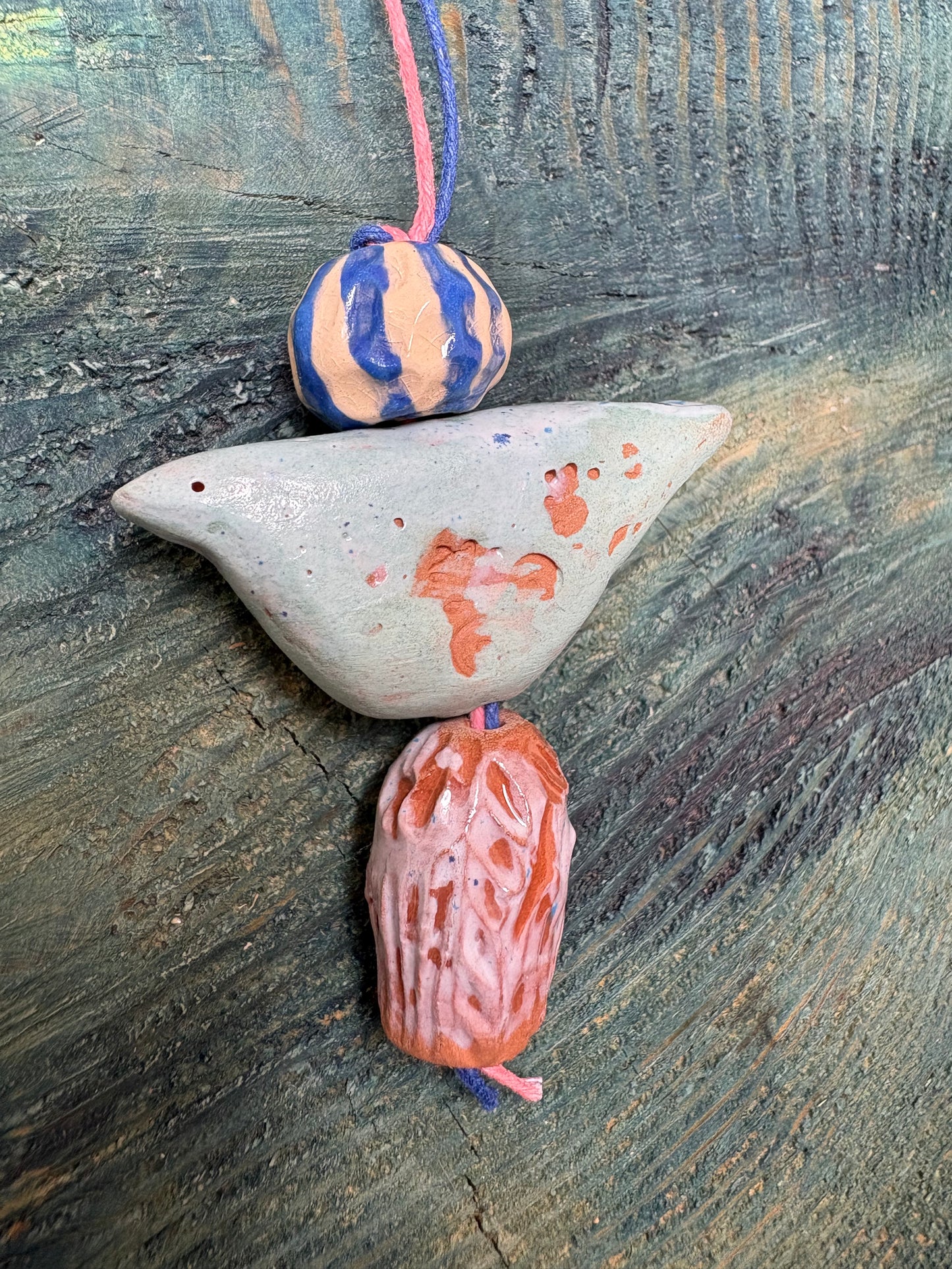 Colier ceramică handmade-bijuterie artizanală unică- cod 1136