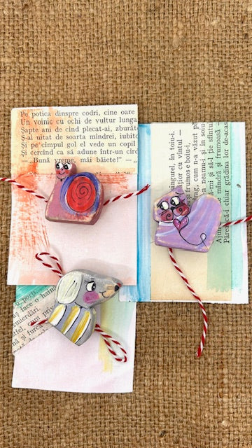 Mărțișoare din Lemn Reciclat, Pictate Manual | Handmade Unicat