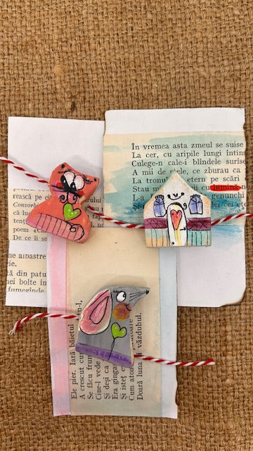 Mărțișoare din Lemn Reciclat, Pictate Manual | Handmade Unicat